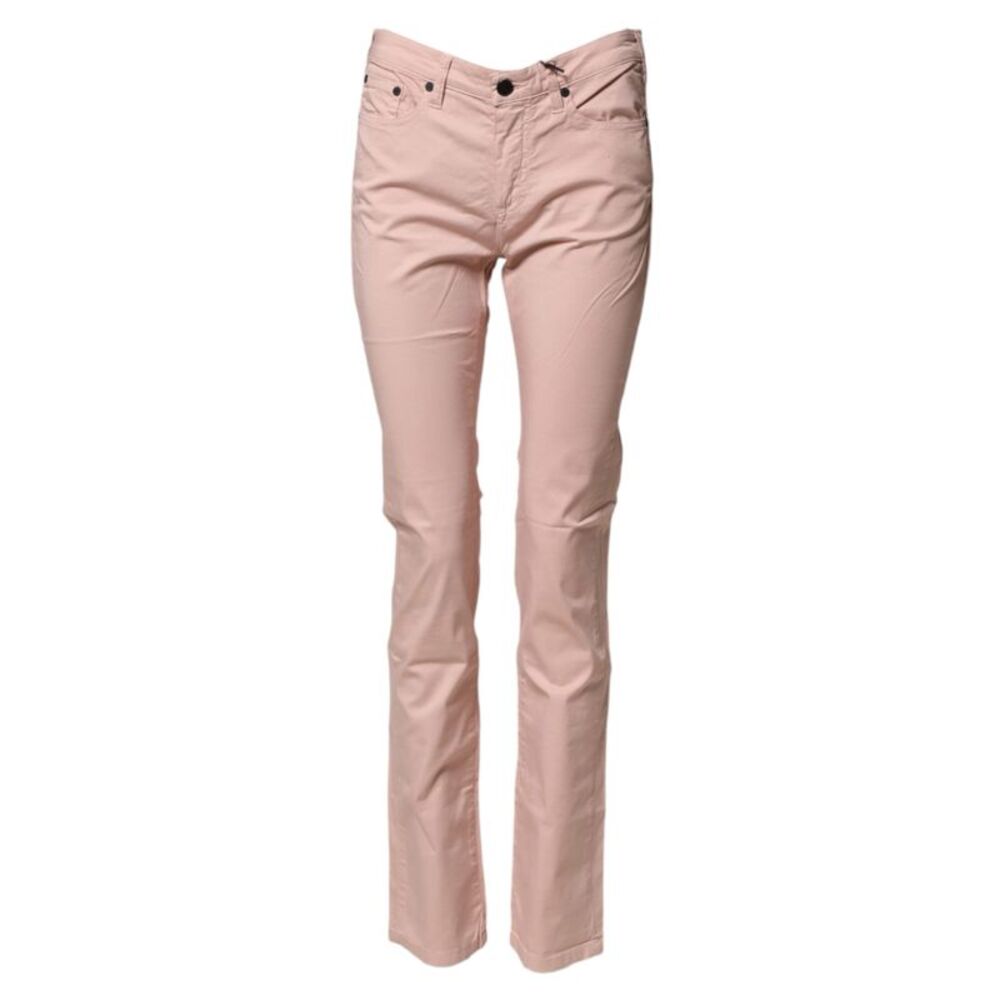 Ballantyne Light Pink Cotton Mid Waist Skinny Fit Denim Women's Jeans